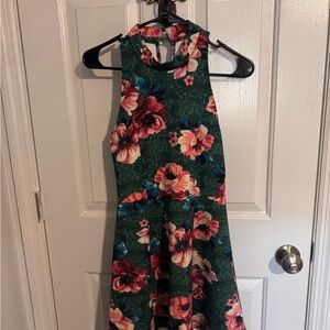 Floral Green Halter Dress